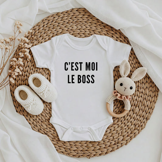 C'est moi le boss – Body bébé coton bio